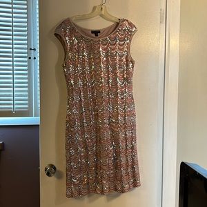 Rose gold sequined dress